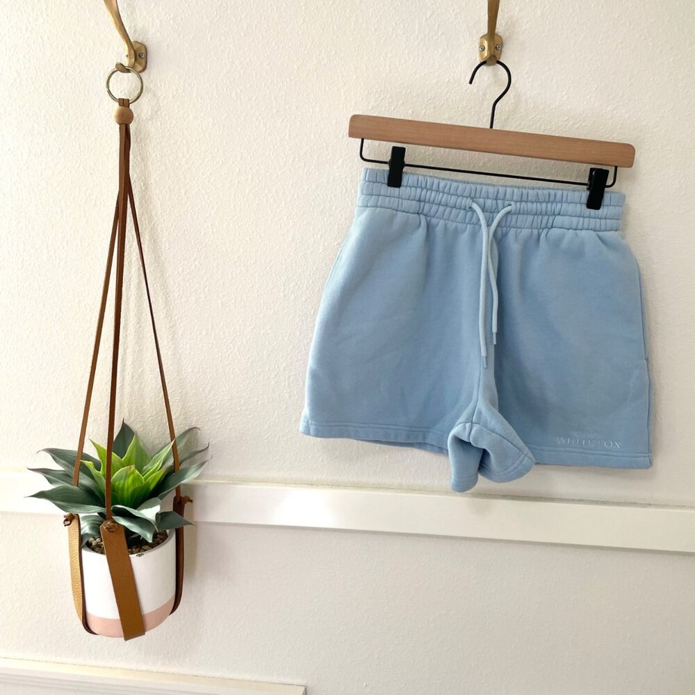 White Fox Blue Lounge Shorts Size S Comfy Heavy Knit - Picture 2 of 10